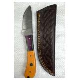 Damascus Steel Fixed Blade Knife w/ Sheath