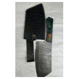 Damascus Steel Fixed Blade Knife w/ Sheath