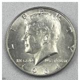 1964 JFK 90% Silver Half Dollar, US 50c Coin