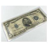 1934C US Blue Seal $5 Silver Certificate