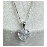 925 Silver Ross Simons Faceted Zirconia Heart Neck