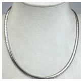 925 Silver Italy 6mm Omega Chain Necklace