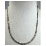 925 Silver Italy Vintage Braided Herringbone Neckl