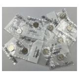 (8) Silver Mercury Dimes +(2) Silver Rosy Dimes