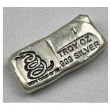 1oz Silver Poured Bar, Don