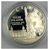 1986 Silver Proof 90% Dollar, Ellis Island