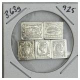 3.63g Sterling Silver Vtg. Mini Stamp Bars .925