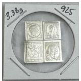 3.38g Sterling Silver Vtg. Mini Stamp Bars .925