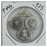 3.44g Sterling Silver Vtg. Mini Stamp Bars .925