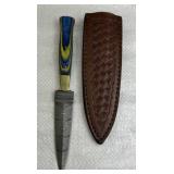 Damascus Steel Fixed Blade Knife w/ Sheath