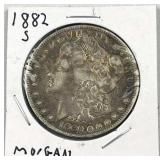 1882-S Morgan Silver Dollar, US 90%, $1 Coin