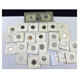 1934C US $5 Silver Certificate +25 Carded Coins