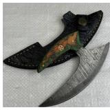 Damascus Steel Fixed Blade Knife w/ Sheath