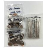 (2) Rolls Mixed Wheat Cents +Bagged Wheats