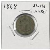 1868 US Shield Nickel, 5c Coin