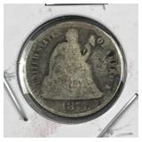 1875-CC Carson City Seated Liberty Silver Dime