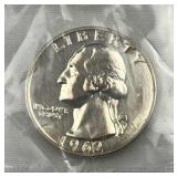 1962 Silver Proof Washington Quarter