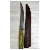 Damascus Steel Long Fillet Knife w/ Sheath