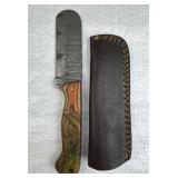 Damascus Steel Fixed Blade Knife w/ Sheath