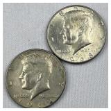 1968-D & 1969-D JFK 40% Silver Half Dollars