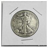 1945-D Walking Liberty Silver Half Dollar, US 90%