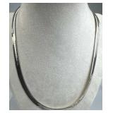 925 Silver Italy Bright Wide Herringbone Chain Nec