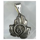 925 Silver Maple Leaf Swirl Pendant