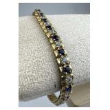 925 Silver Ross Simons Blue Sapphire & CZ Tennis B