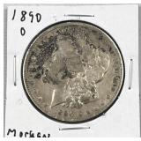 1890-O Morgan Silver Dollar, US 90%, $1 Coin