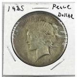 1925 Peace Silver Dollar, US 90%, $1 Coin