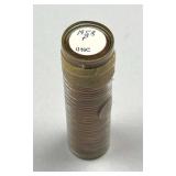 1958 Lincoln Wheat Cents Roll, BU