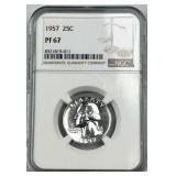 1957 Silver Washington Quarter, NGC PF67