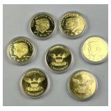 (7) Gold Plated Trump Coins, 2020