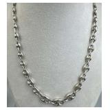 925 Silver Graduated Puffy Mariner Link Chain Neck