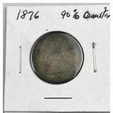 1876 US Silver Seated Liberty Quarter, Cull 90%