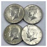 (4) 1968 JFK 40% Silver Half Dollars