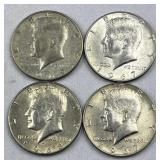 (4) 1967-1969 JFK 40% Silver Half Dollars