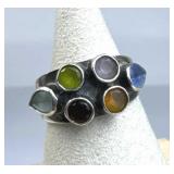 925 Silver Multi-Color Zirconia Band Ring