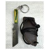 Damascus Steel Fixed Mini Knife w/ Sheath