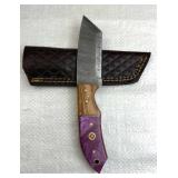 Damascus Steel Fixed Blade Knife w/ Sheath