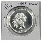 1/2oz Silver .999 Round GSM Flowing Hair Style