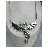 925 Silver Large Dragon w/ Opal Eyes & Rubys Penda