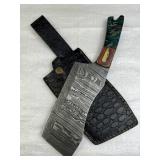 Damascus Steel Fixed Blade Knife w/ Sheath