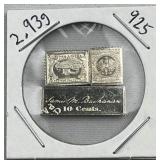 2.93g Sterling Silver Vtg. Mini Stamp Bars .925