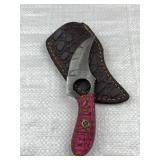 Damascus Steel Fixed Blade Knife w/ Sheath