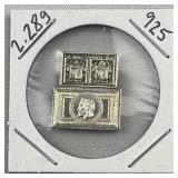 2.28g Sterling Silver Vtg. Mini Stamp Bars .925