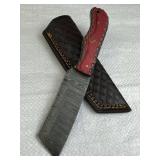 Damascus Steel Fixed Blade Knife w/ Sheath