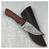 Damascus Steel Fixed Blade Knife w/ Sheath