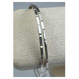 925 Silver Taxco Set of 2 Thin Notched Bangle Brac