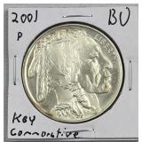 2001-P Silver Dollar Buffalo Commem., Key 90%